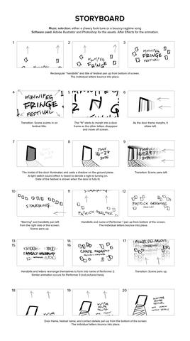 Storyboard outlining the animation